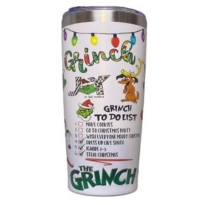 The‎ Grinch Tumbler 20oz Stainless Steel Insulated Travel Mug Cup Lid NEW